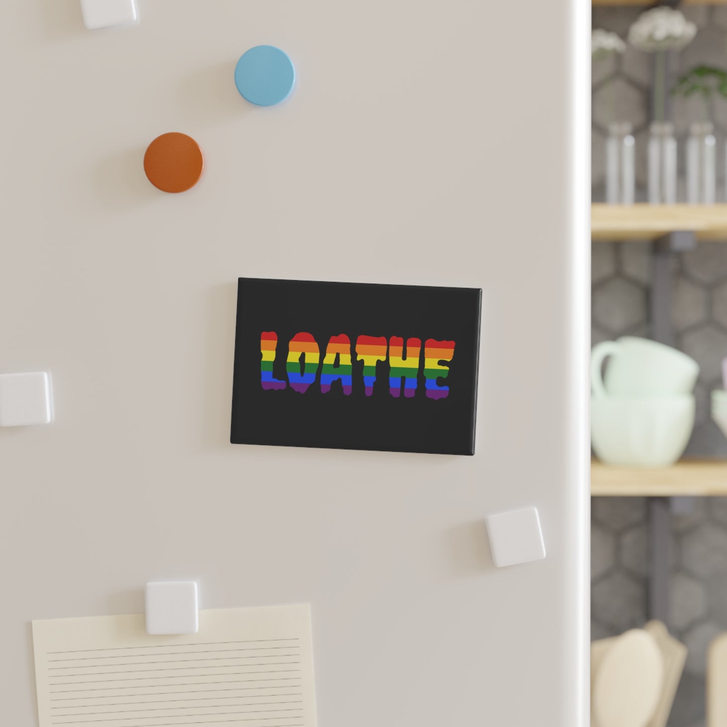 The Classic Pride Rectangle Magnet on Black