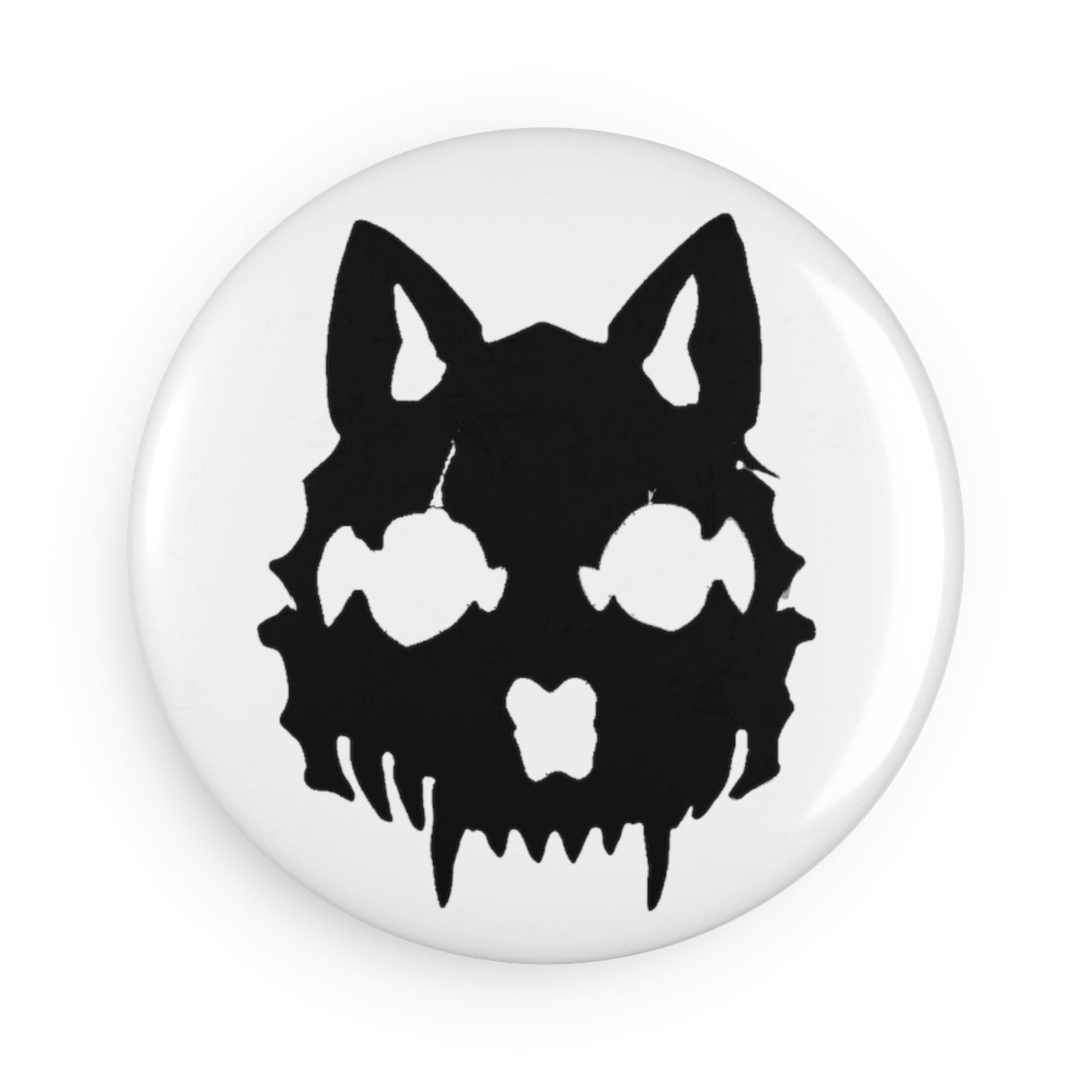 Black Wolf Magnet on White