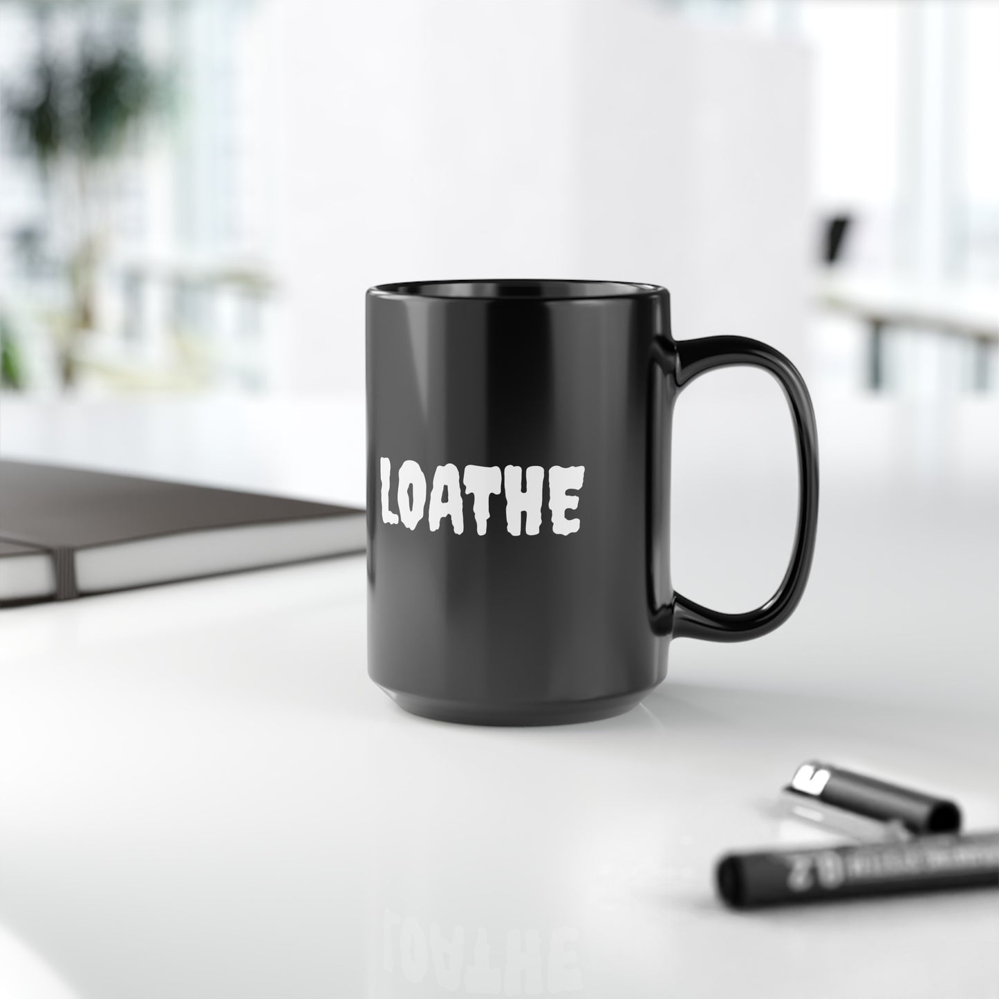 The Classic Black Mug, 15oz - Small Logo