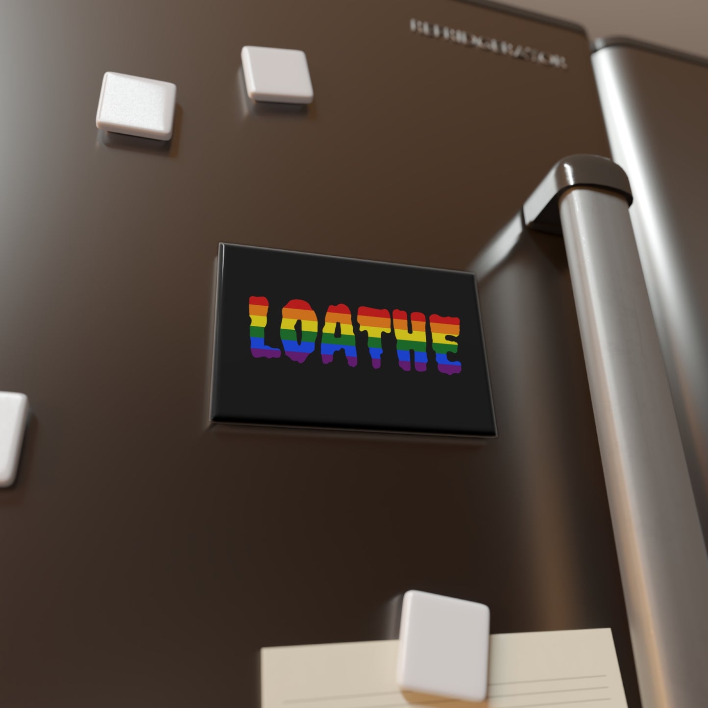 The Classic Pride Rectangle Magnet on Black