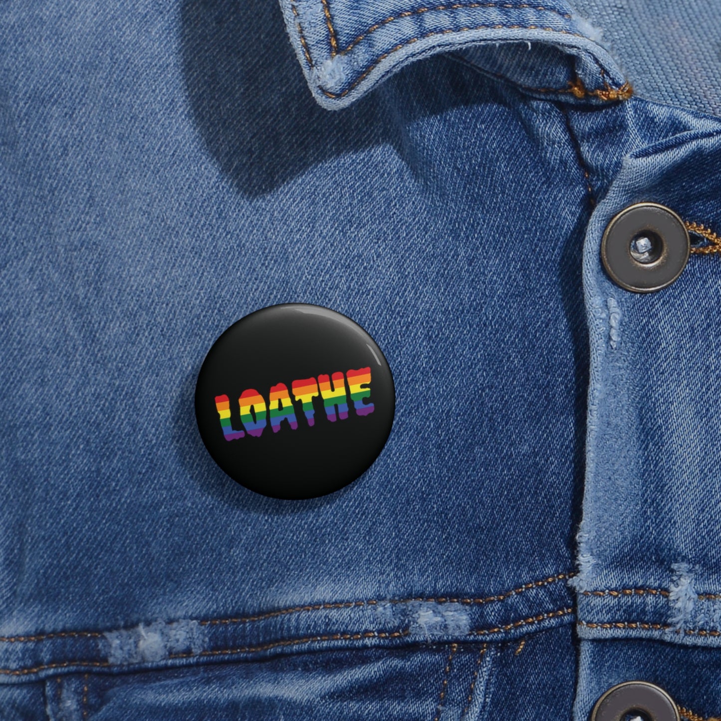 Pride on Black Custom Pin Buttons