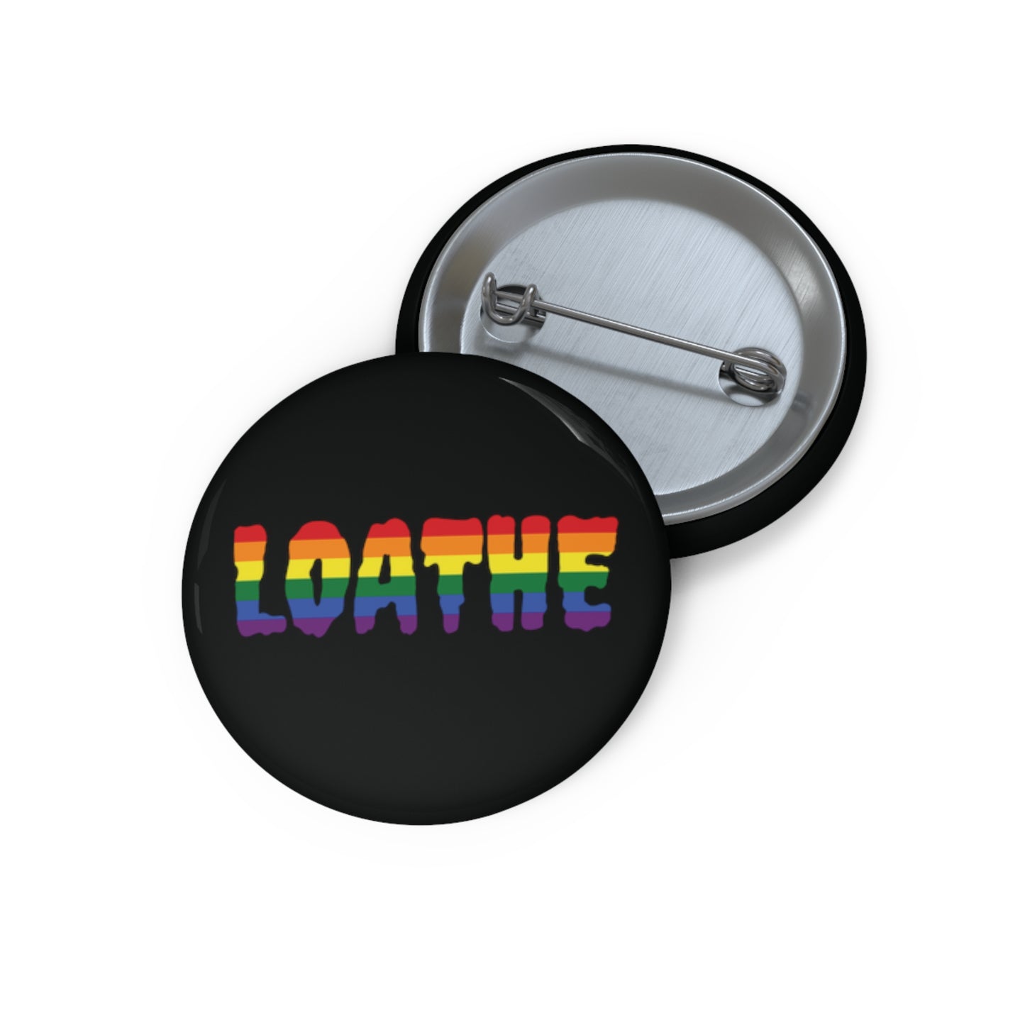 Pride on Black Custom Pin Buttons