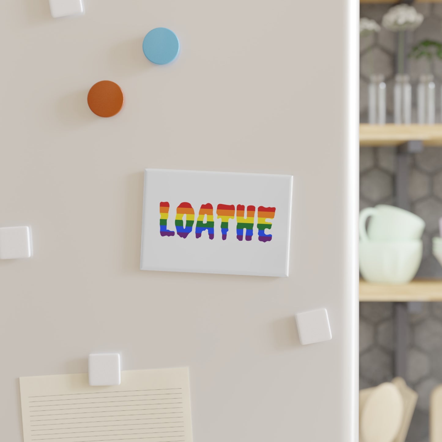 The Classic Pride Rectangle Magnet on White